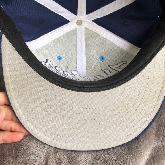 New York Yankees Hat Embroidered Fitted 7 5/8 Cooperstown Navy Baby Blue READ - Picture 6 of 13